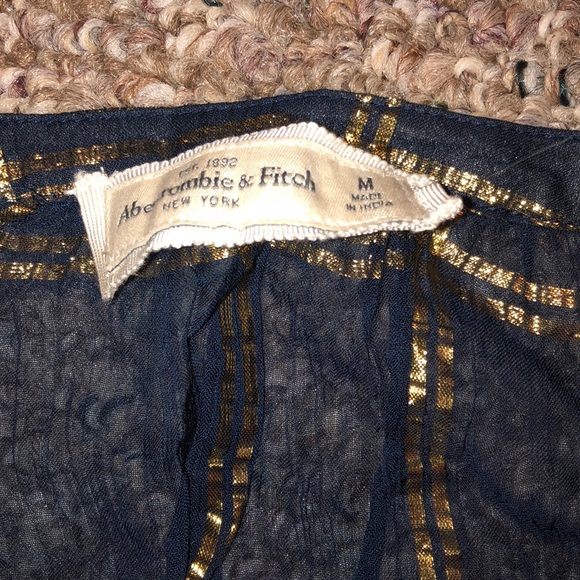 NWOT Metallic Gold Plaid Sheer Shirt Top - Picture 2 of 3